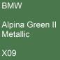 Preview: BMW, Alpina Green II Metallic, X09.